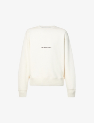 Mki Miyuki Zoku Staple Brand-print Cotton-blend Sweatshirt In Raw