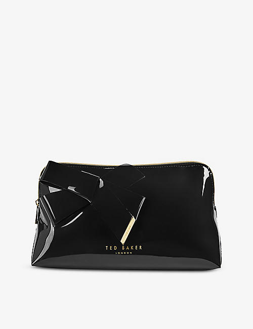TED BAKER: Nicco bow-embellished PVC washbag