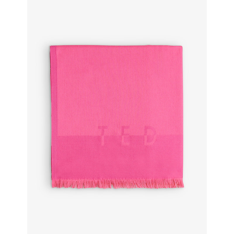 Ted Baker Womens Pink Esteli Woven Logo Scarf