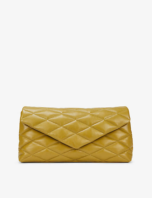 SAINT LAURENT: Sade quilted leather clutch bag