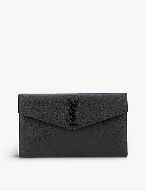 SAINT LAURENT: Uptown grained leather envelope pouch