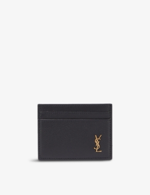 Saint Laurent Monogram Leather Card Case Crema Soft