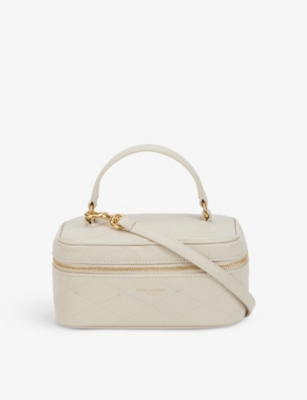Saint Laurent Womens Cream/Gold Vanity Mini Leather Cross-body Bag