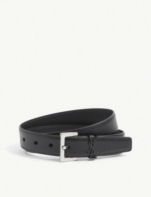 CASSANDRE BELT WITH SQUARE BUCKLE IN SHINY BOX SAINT LAURENT LEATHER, Saint  Laurent