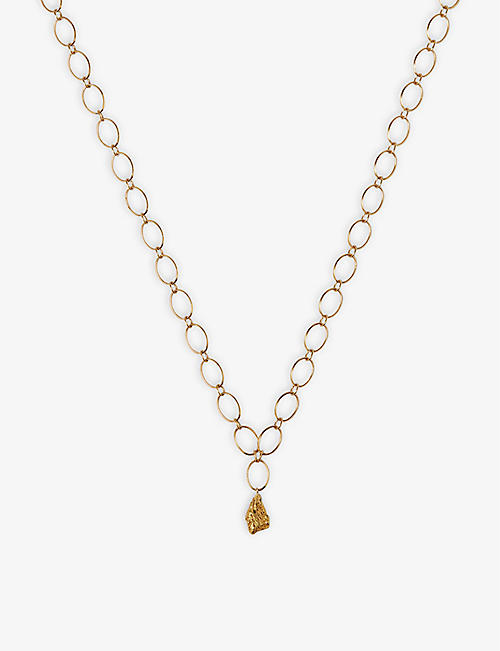 LA MAISON COUTURE: MAKAL Earth Vertical 18ct gold and 2g gold-nugget necklace