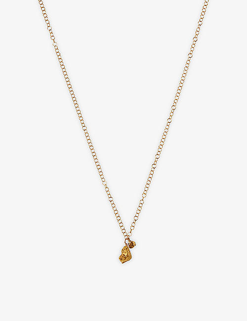 LA MAISON COUTURE: MAKAL Earth double nuggets 18ct yellow-gold pendant necklace