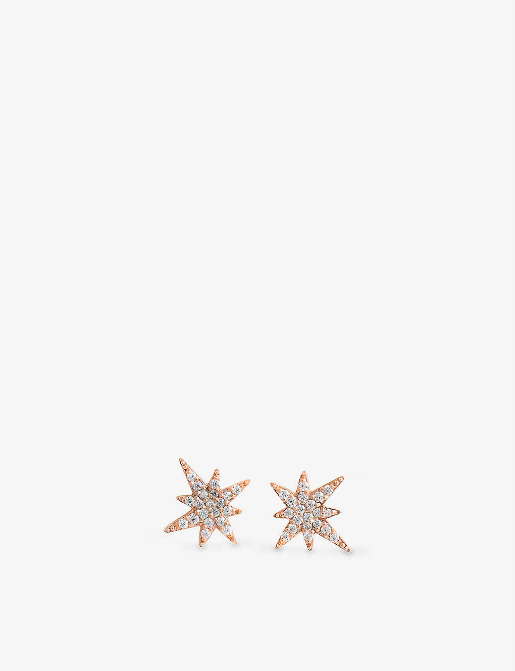 La Maison Couture Myriam Soseilos Astral 9ct Rose-gold And White Sapphire Stud Earrings In Rose Gold