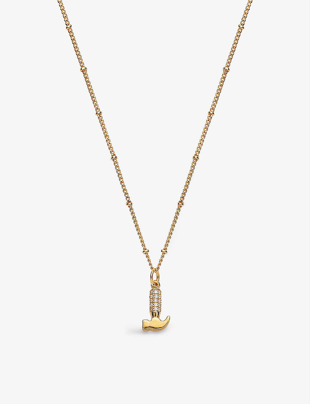 La Maison Couture With Love Darling #8 Hammer 14ct Gold-plated Vermeil Sterling-silver And Zircon Pendant Necklace