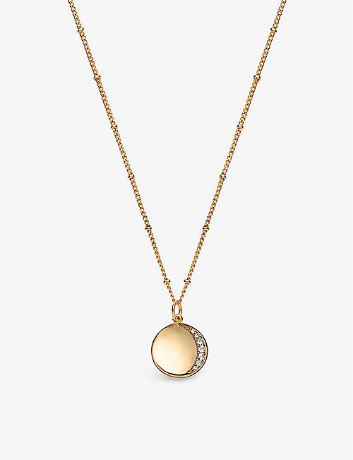 LA MAISON COUTURE: With Love Darling #10 Eclipse 14ct yellow gold-plated vermeil sterling-silver necklace