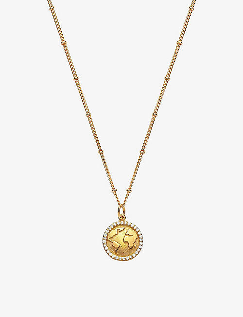 LA MAISON COUTURE: With Love Darling #13 Earth 14ct yellow gold-plated vermeil sterling silver necklace