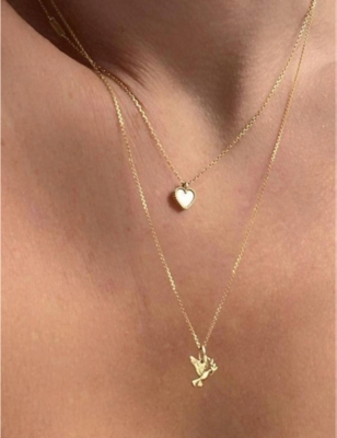 Shop La Maison Couture With Love Darling #16 Peace 14ct Yellow Gold-plated Vermeil Sterling-silver Necklace
