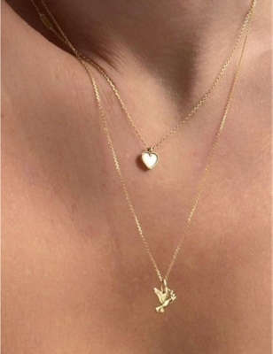 LA MAISON COUTURE: With Love Darling #16 Peace 14ct yellow gold-plated vermeil sterling-silver necklace