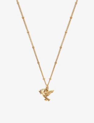 LA MAISON COUTURE: With Love Darling #16 Peace 14ct yellow gold-plated vermeil sterling-silver necklace