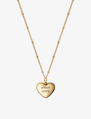 LA MAISON COUTURE: With Love Darling #5 Equality Heart 14ct yellow gold-plated vermeil sterling-silver and zirconia pendant necklace