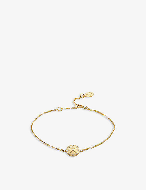 LA MAISON COUTURE: With Love Darling #7 Energy Medallion 14ct yellow gold-plated vermeil and zirconia bracelet