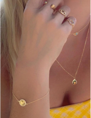 LA MAISON COUTURE: With Love Darling #13 Earth 14ct yellow gold-plated vermeil sterling-silver and zirconia bracelet