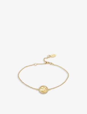 LA MAISON COUTURE: With Love Darling #13 Earth 14ct yellow gold-plated vermeil sterling-silver and zirconia bracelet