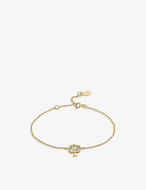 LA MAISON COUTURE: With Love Darling #15 Tree of Life 14ct yellow gold-plated vermeil sterling silver bracelet