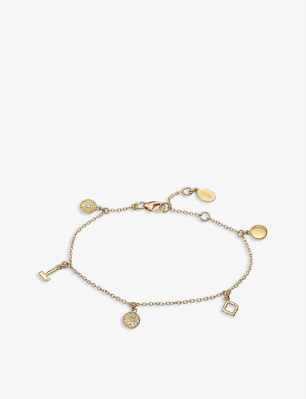 La Maison Couture With Love Darling Prosperity 14ct Yellow Gold-plated Charm Bracelet