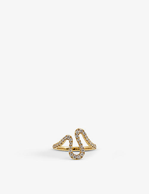 LA MAISON COUTURE: Sandy Leong Harmonic Vibration recycled 18ct yellow-gold and 0.5ct diamond ring
