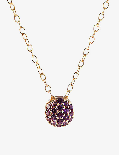 LA MAISON COUTURE: Sandy Leong Dot February birthstone recycled 18ct yellow gold and amethyst necklace