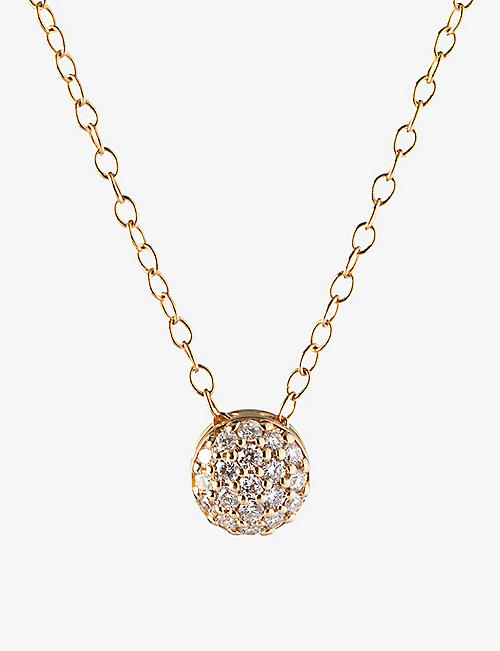 LA MAISON COUTURE: Sandy Leong Dot April birthstone recycled 18ct yellow gold and white diamond necklace