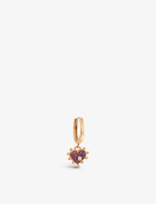 La Maison Couture Womens  Selda Heart 14ct Rose Gold, 0.07ct Brilliant-cut Diamond And 0.02ct Brillia In Pink