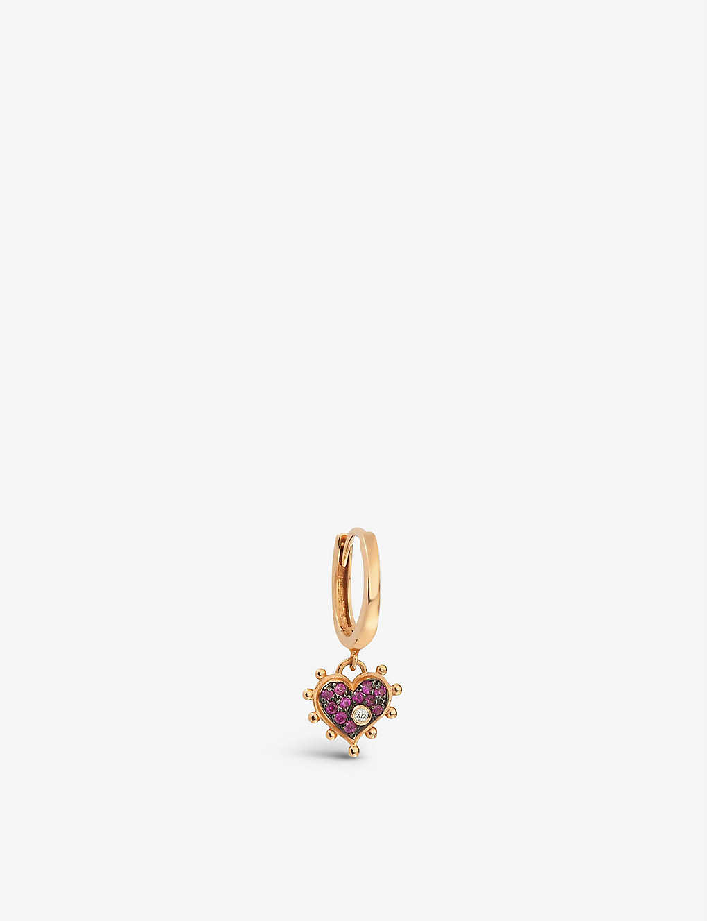 La Maison Couture Selda Heart 14ct Rose Gold, 0.07ct Brilliant-cut Diamond And 0.02ct Brilliant-cut White Diamond Hugg In Pink