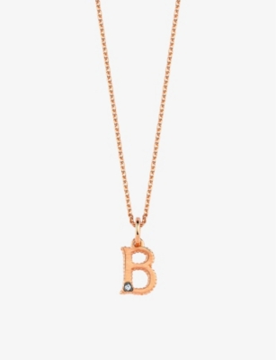 LA MAISON COUTURE: Selda ‘B’ Initial 14ct rose-gold and 0.01ct diamond necklace