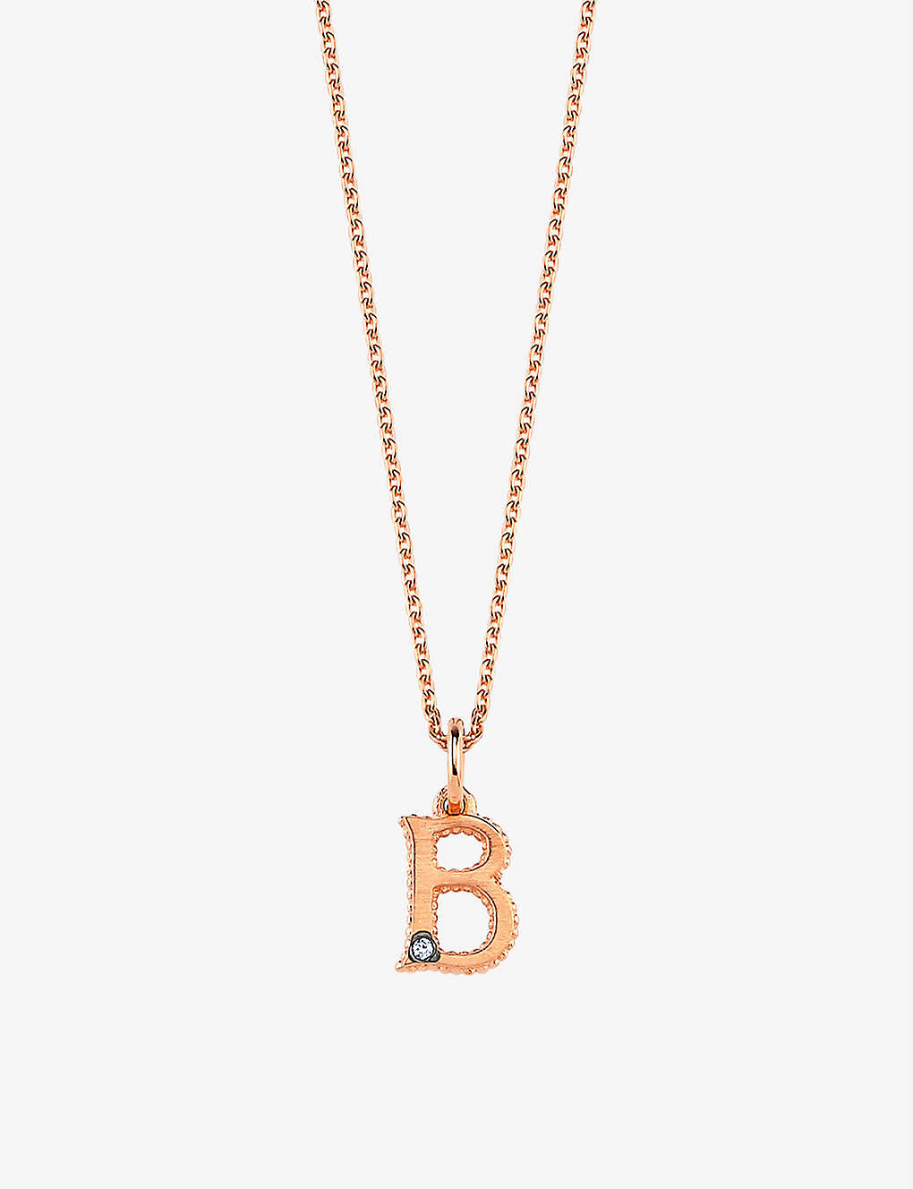 La Maison Couture Women's Rose Gold Selda ‘b' Initial 14ct Rose-gold And 0.01ct Diamond Necklace