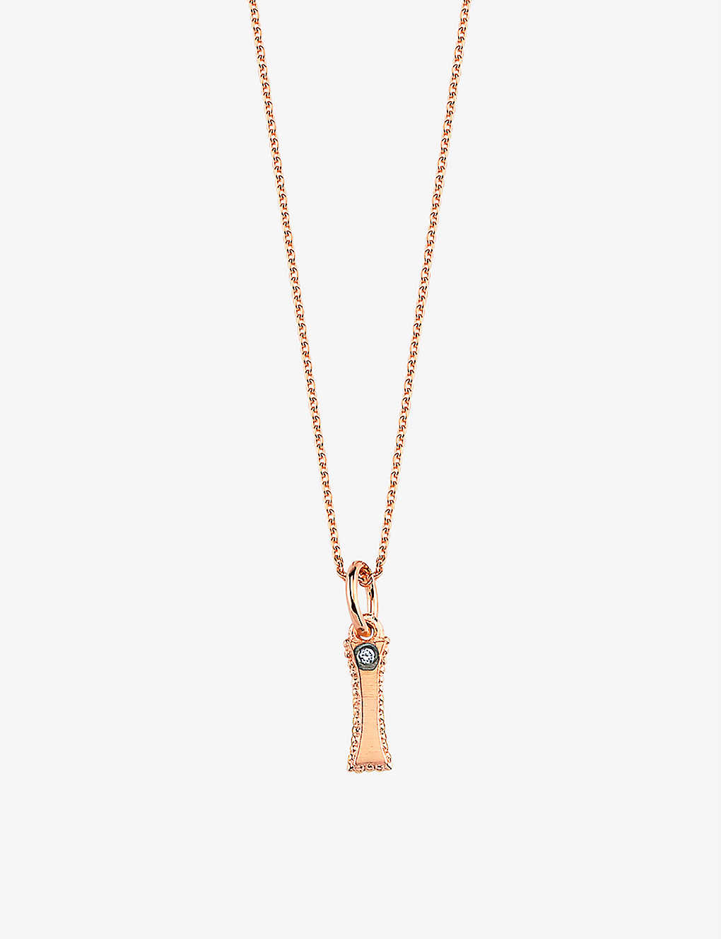 La Maison Couture Womens Rose Gold Selda ‘i' Initial 14ct Rose-gold And 0.01ct Diamond Necklace