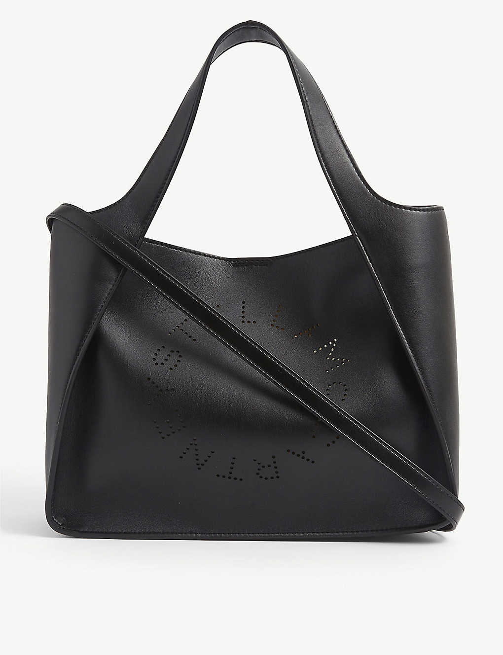 Stella Mccartney Womens Black Circle Faux Leather Cross-body Bag
