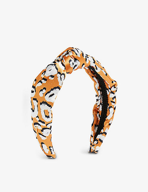 TED BAKER: Alician leopard-print woven headband