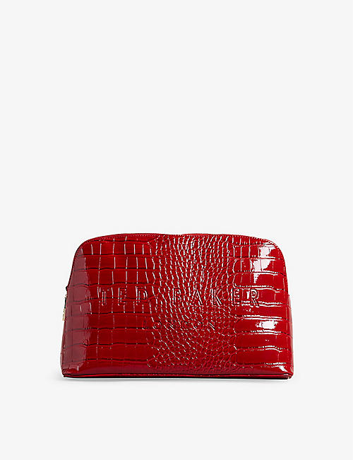 TED BAKER: Crocana croc-debossed faux-leather washbag