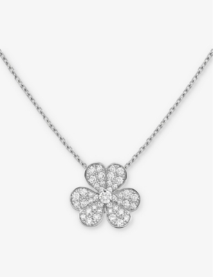 VAN CLEEF & ARPELS: Frivole 18ct white-gold and 0.8ct diamond pendant necklace
