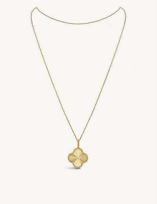 VAN CLEEF & ARPELS: Magic Alhambra yellow-gold guilloché necklace