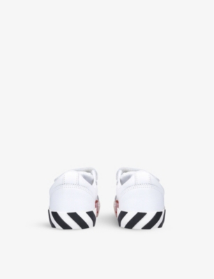 Shop Off-white C/o Virgil Abloh Boys White/blk Kids Vulcanized Brand-embossed Leather Low-top Trainers 6-