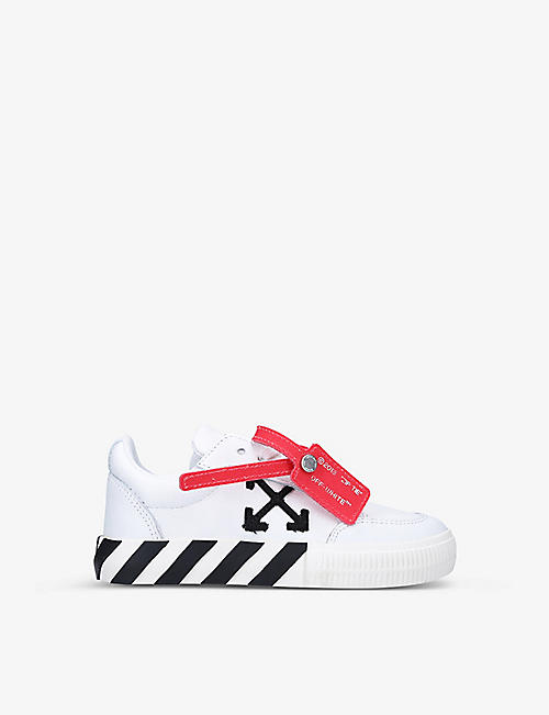 OFF-WHITE C/O VIRGIL ABLOH: Arrows vulcanised leather low-top trainers 4-7 years
