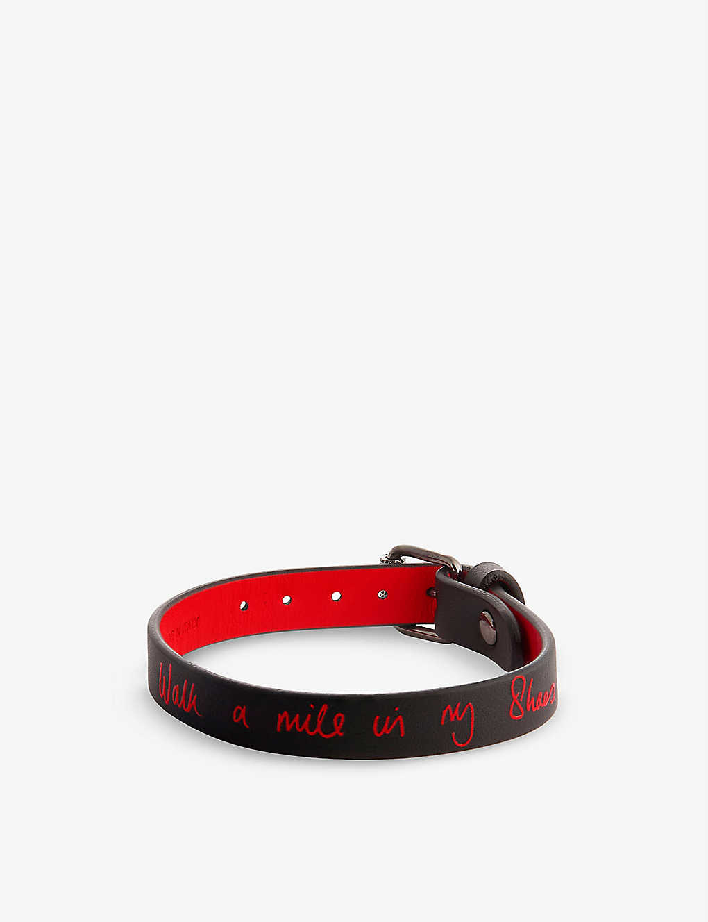 Walk A Mile In My Shoes Loubilink leather bracelet