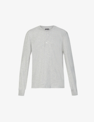 Henley crewneck cott...