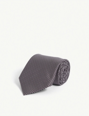 Herringbone-print wi...