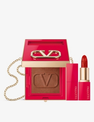 VALENTINO BEAUTY: Go-Clutch Face Powder and Minirosso Lipstick 219A bundle