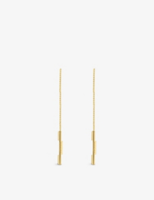 Gucci Link To Love 18ct Yellow-gold Bar-pendant Earrings In Yellow Gold