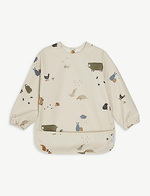 LIEWOOD: Merle animal-print recycled-polyester cape bib
