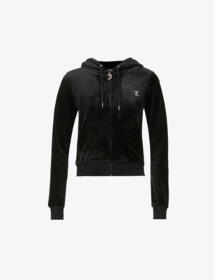 Juicy Couture◆ビジュー ロゴ ベロア ジョガー ブラック JUICY COUTURE - Logo-embellished velour hoody | Selfridges.com