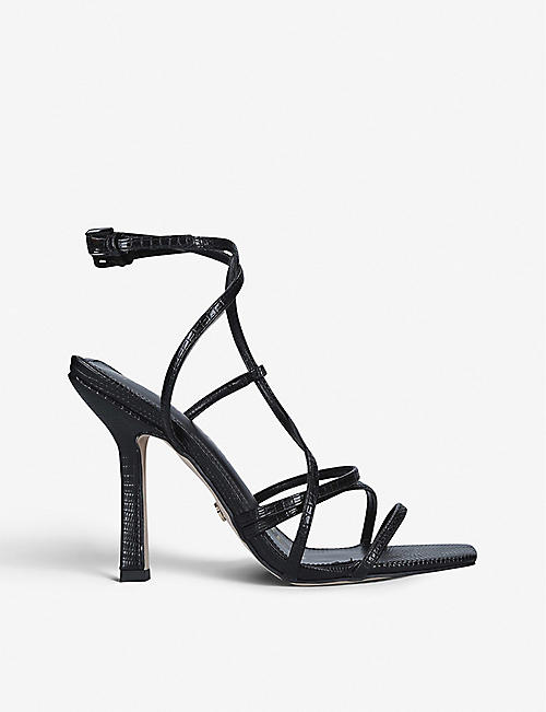KG KURT GEIGER: Alexa snake-embossed vegan leather heeled sandals