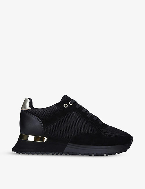 MALLET: Lux Runner mesh and suede low-top trainers