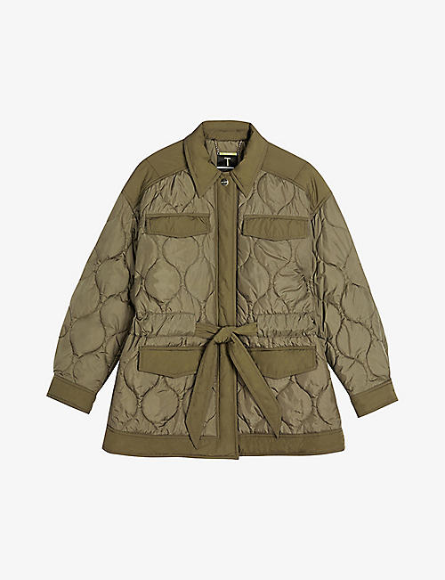 TED BAKER: Leeonie quilted woven jacket
