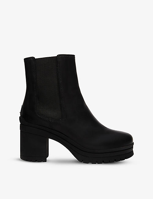 MAJE: Fabia slip-on leather heeled boots