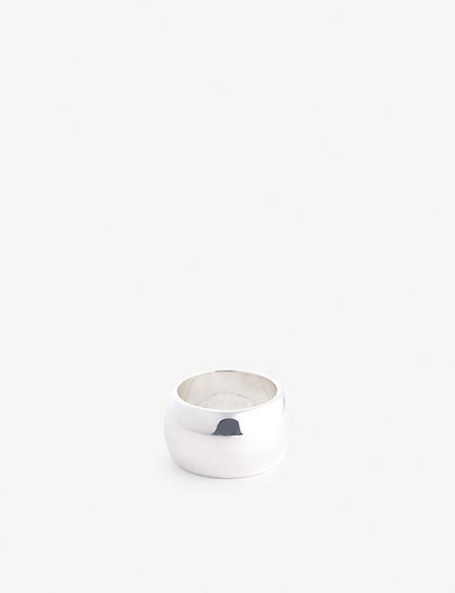 TILLY SVEAAS: Polished brand-engraved sterling-silver ring